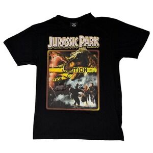 Jurassic Park Mens Short Sleeve T-Shirt Official Movie T-Rex Caution Streetwear